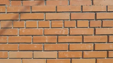 New red brick wall, close-up, smooth motion camera, texture, background Stock Footage 124069052