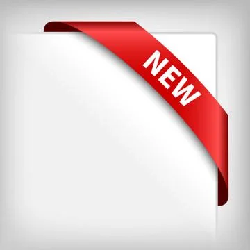 New red corner ribbon Stock-Illustration