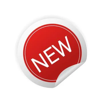 New red sticker on white background. Banner design. Vector illustration. イラスト素材