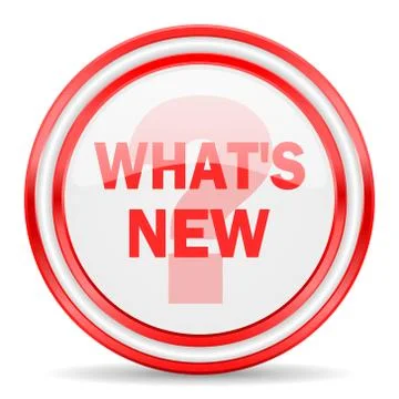 New red white glossy web icon Stock Illustration