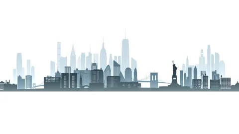 New reflection skyline animation 4K Stock-Footage 315683857