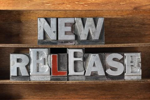 New release tray Foto stock