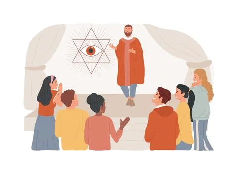 New religion isolated concept vector illustration. イラスト素材