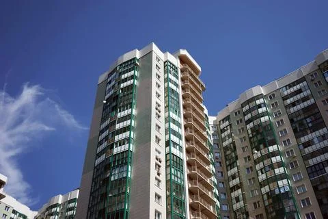 New residential high-rise building. Stock Photos