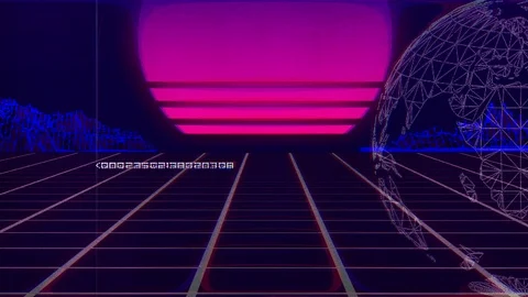 New retro wave concept projection stage backdrop material Stock-Footage 122683262
