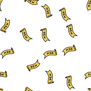 New ribbon banner design vector seamless pattern イラスト素材