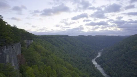 New River Gorge Sunrise Stock Footage 305124795