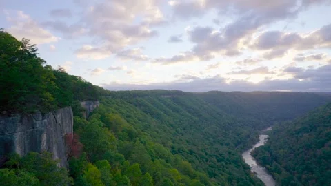 New River Gorge Sunrise Video stock 305124801