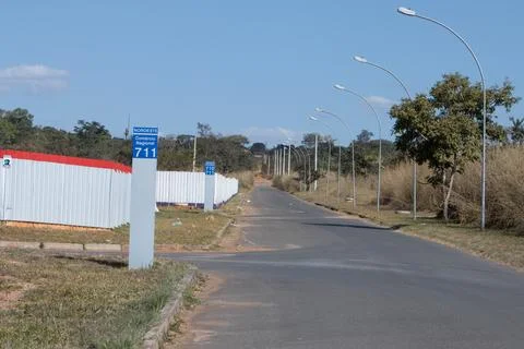 New road in the 711 710 section of the Northwest Neighborhood of Brasilia Stock Photos