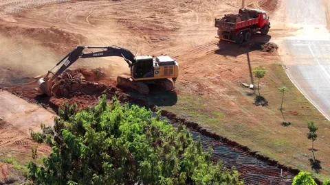 New road construction in the Northwest Section of Brasilia known as Noroeste Stock Footage 276927380