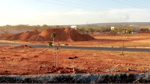 New road construction in the Northwest Section of Brasilia Video stock 284454287
