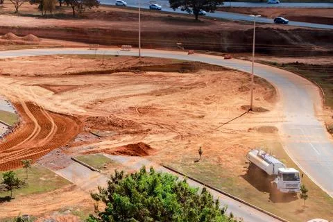 New road construction in the Northwest Section of Brasilia known as Noroeste Stock Photos