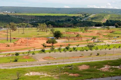 New road construction in the Northwest Section of Brasilia Stock Photos