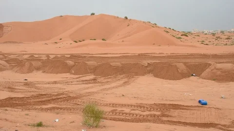 New road construction through the sand Video stock 121604070
