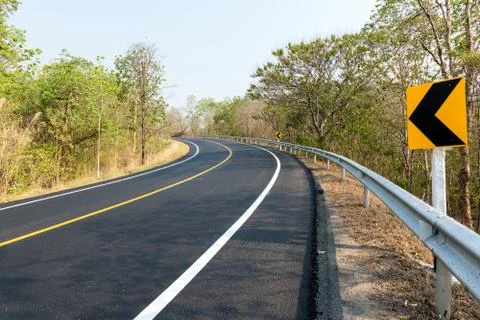 New road in forest Foto stock