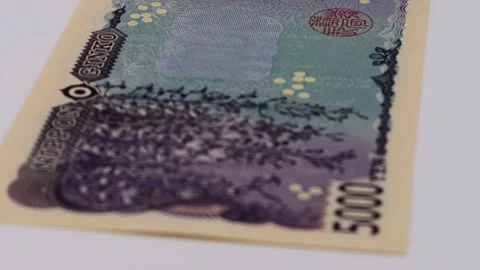 The new rotating 5,000 yen bill Stock Footage 326079265