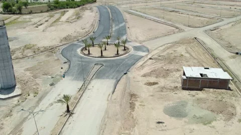 New roundabout road development Stock Footage 346433383