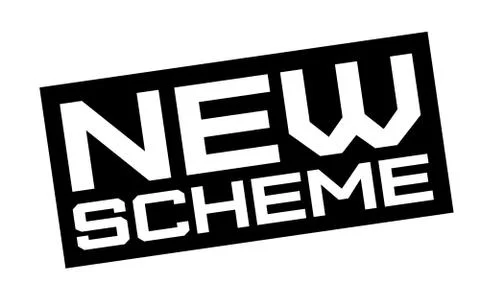 New scheme typographic sign Stock Illustration
