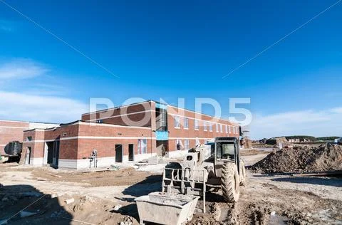New School Building Under Construction Stock Photos