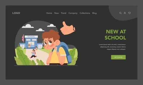 New at school concept. Flat vector illustration イラスト素材