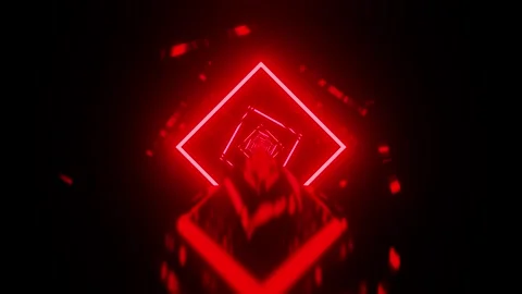 New sci fi red hell tunnel loop with rhombus VJ background Stock Footage 316148838
