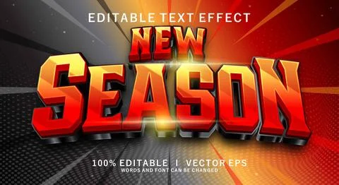 New season 3d vector text effect with modern style design Stock Illustration