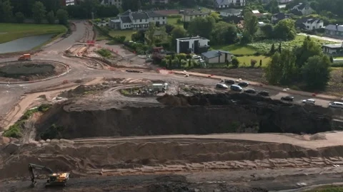 New section of the road A7 Riga, Bauska and a part of the international road E67 Stock Footage 201422417