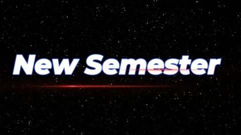 New Semester text animation. Back to school motion graphic on a starry space Video stock 340250794