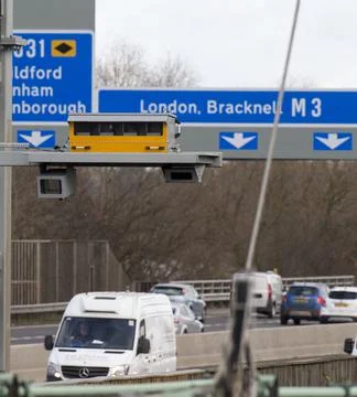 New Sensitive Speed Cameras On Smart Motorways Are Turned On Today While Police  Stock Photos