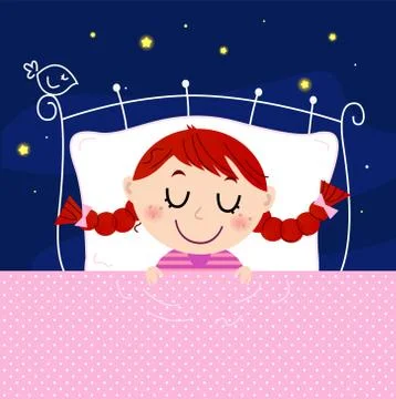 New in Shop : hand-drawn cute Sleeping Girl Stock Illustration