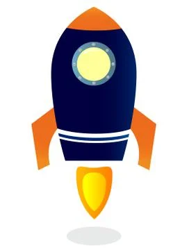 New in Shop : hand-drawn Rocket, blue Illustrazione stock