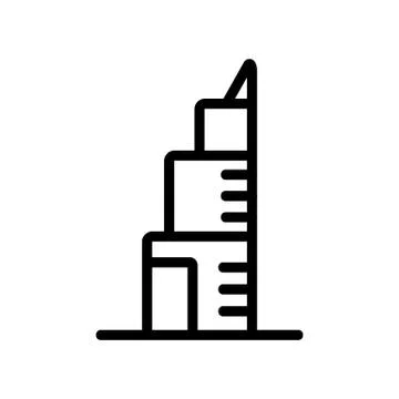 The new skyscraper icon vector outline illustration Illustrazione stock