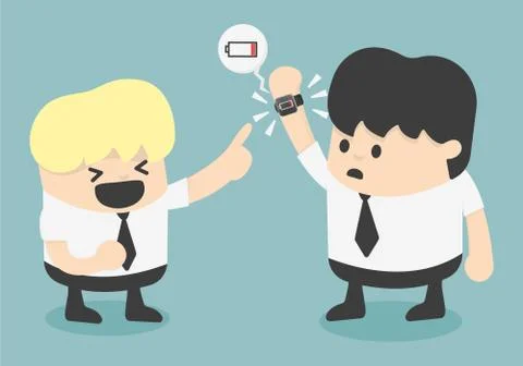 New smart watch battery is dead illustration flat design Stock Illustration