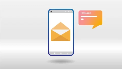 New SMS Motion Graphic 2D. 4K White Background Stock Footage 247459569