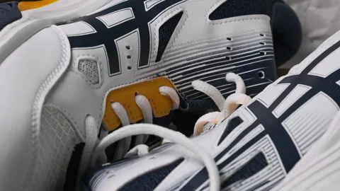New Sneakers Rotate Close-up Stock Footage 253385372