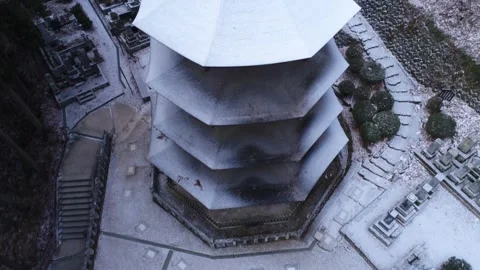 New Snow on the Octagonal Three-Story Pagoda 스톡 동영상 333164362