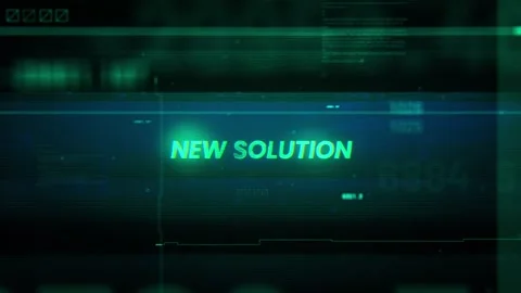 New Solution Hacking Word on Noise Glitch Error technology futuristic data Stock Footage 343593427