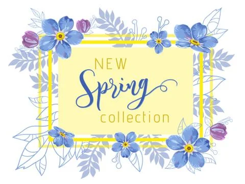 New spring collection background. Stock Illustration