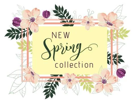 New spring collection background. Stock Illustration