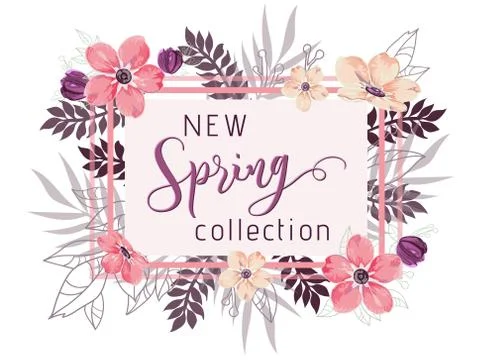 New spring collection background. Stock Illustration