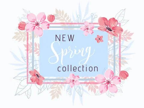 New spring collection background. Stock Illustration