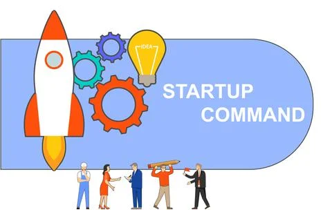 New startup implementation, new idea, startup team, startup time. Vector 스톡 일러스트