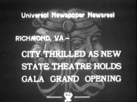 A new state theater receives a grand opening in Richmond, Virginia in 1933. Stock Footage