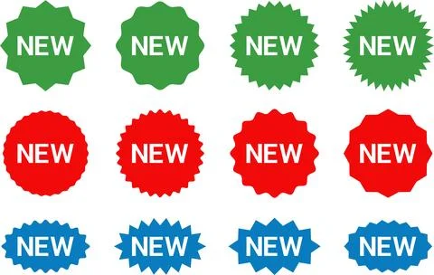 NEW Sticker Set Zigzag Discount Price Drop Special Price Campaign Fair Illustrazione stock