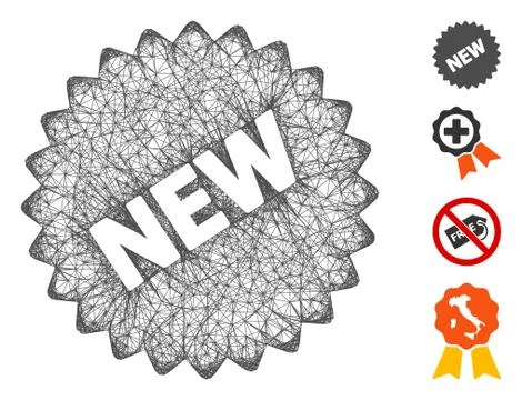 New Sticker Web Vector Mesh Illustration Stock Illustration