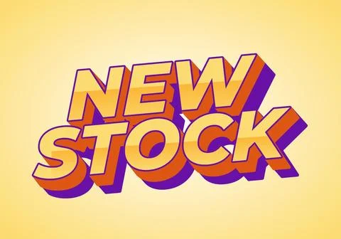 New stock. Text effect in modern colors with 3D style Ilustración de archivo