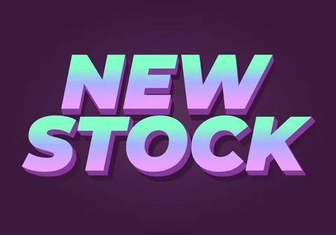 New stock. Text effect in modern colors with 3D style Ilustración de archivo