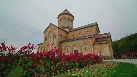 New Stone Cathedral Of Bodbe Monastery In Kakheti 動画素材 346256652