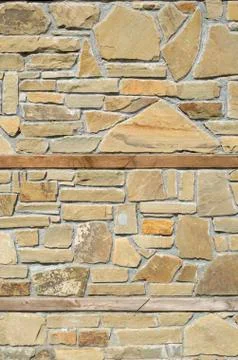 New stone cladding plates on the wall Foto stock
