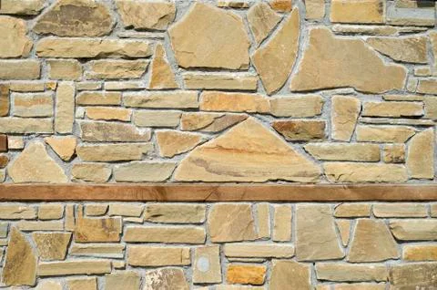 New stone cladding plates on the wall Foto stock